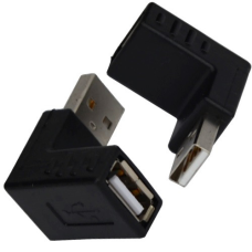 Перехідник , штекер USB A - гніздо USB A, кутовий