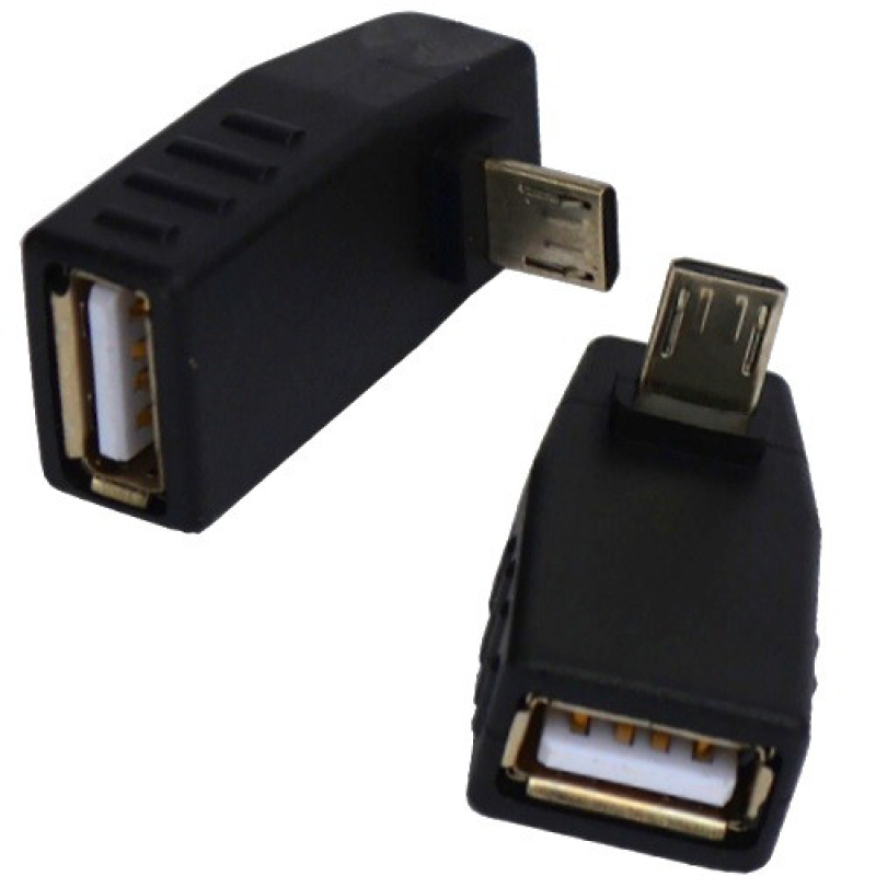 Перехідник , гніздо USB A - шт. micro USB, кутовий