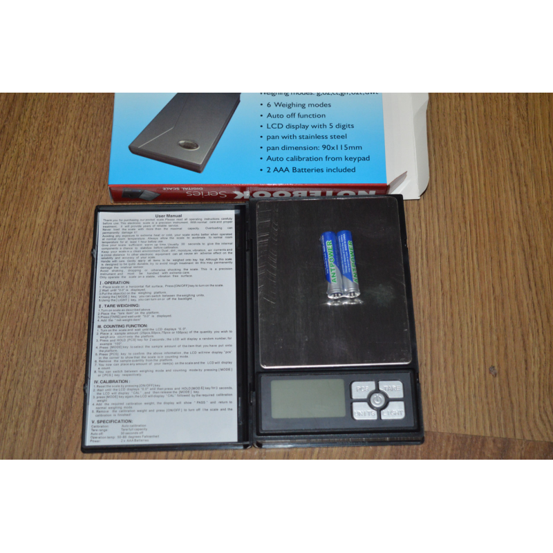 Ювелірні ваги Notebook Series Digital Scale 1108-5 , 0.01-500г
