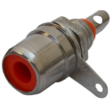 Гнездо RCA , монтажное, корпус металл, красный