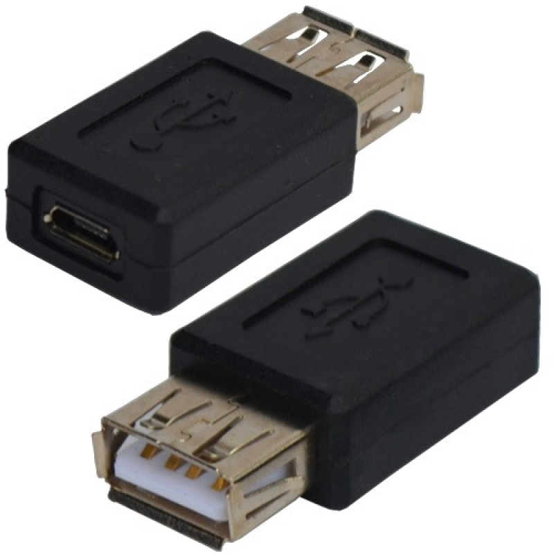 Перехідник , гніздо USB A - гніздо мікро-USB
