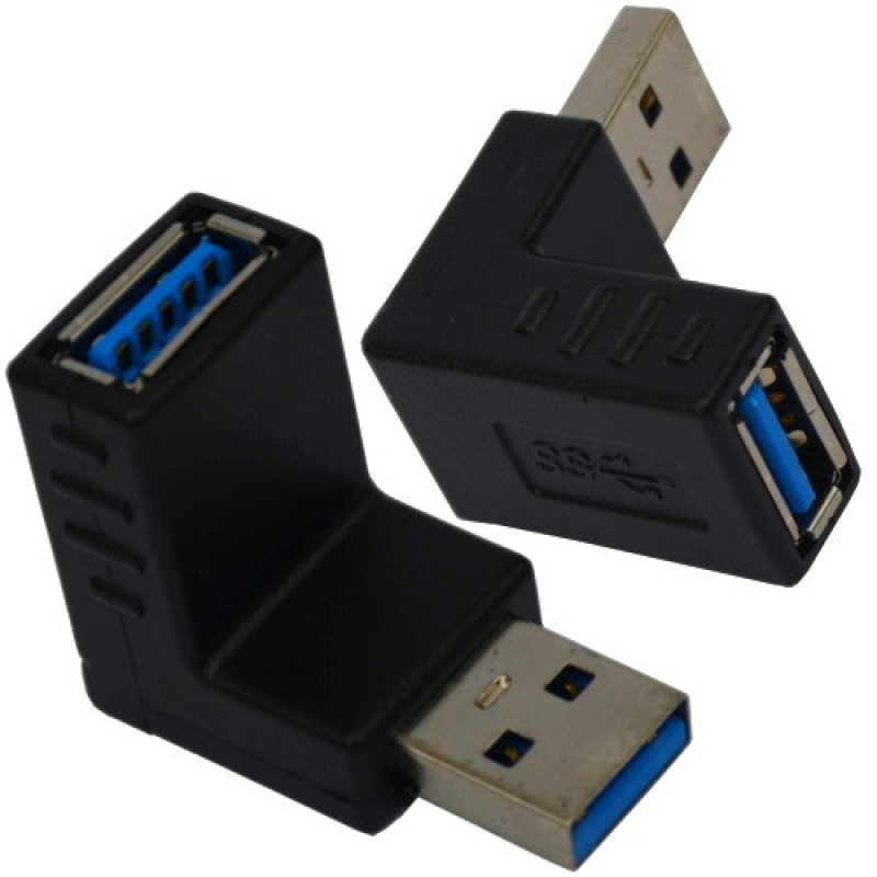Перехідник штекер USB A - гніздо USB A, кутовий, v.3.0 Перехідник штекер USB A - гніздо USB A, кутовий, v.3.0