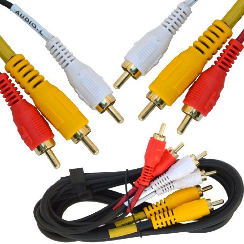 Шнур з“єднувальний 3RCA х 3RCA, діам.-3+6+3мм, 1,2 м