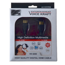 Шнур HDMI (штекер - штекер) v.1.4, діам.-6мм, “позолочений“, 2м, чорний (в коробці)