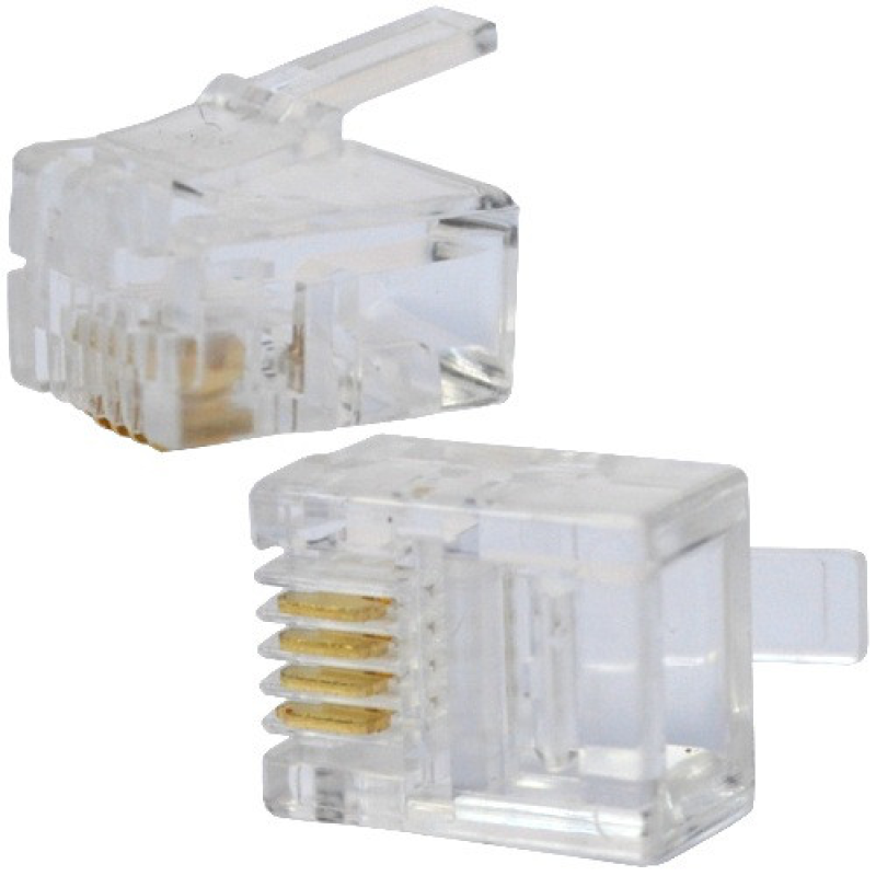 Штекер телефонний 6р4с (RJ-11) normal quality Штекер телефонний 6р4с (RJ-11) normal quality