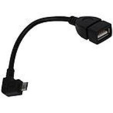 Шнур OTG (гніздо USB A - штекер micro USB 5pin кутовий), 0,2 метра