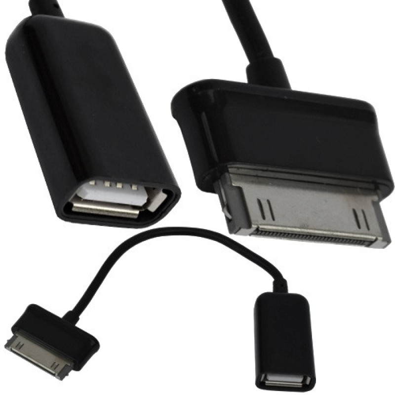 Шнур OTG (гніздо USB A - штекер Samsung Tab), чорний, 0,2 метра Шнур OTG (гніздо USB A - штекер Samsung Tab), чорний, 0,2 метра