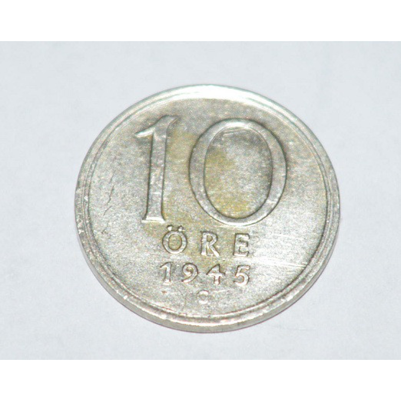 Швеція, 10 ері, 1945 рік (Срібло) Швеція, 10 ері, 1945 рік (Срібло)