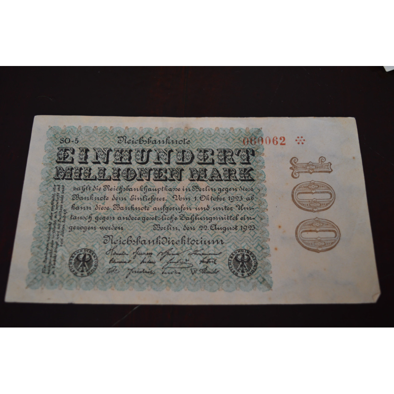 Німеччина, 100000000 марок (100 мільйонів), 1923 р. 060062