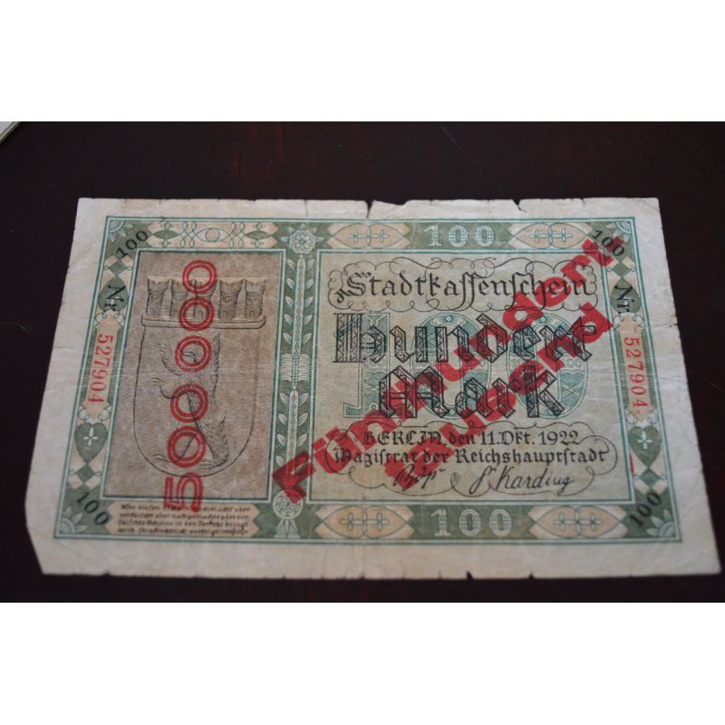 Німеччина, 100 марок (500000), 1922 р. 527904 Німеччина, 100 марок (500000), 1922 р. 527904