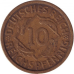 Монета 10 рейхспфеннигов. 1924 (J) рік, Веймарська республіка. (АП)