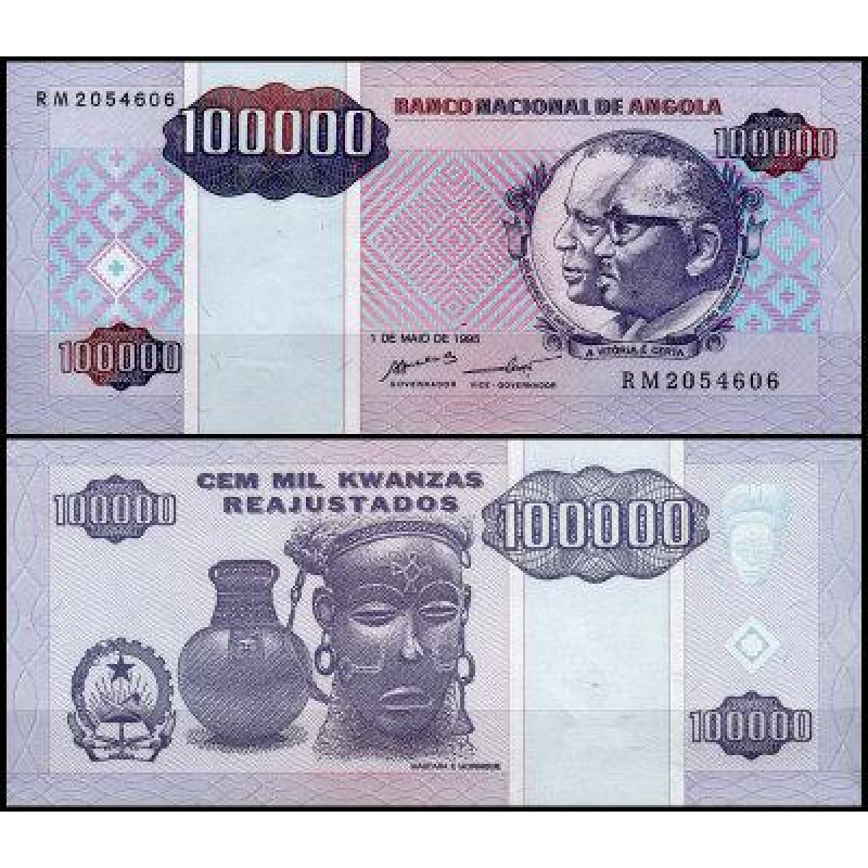 Ангола/Angola 100000 Kwanzas 1995 Pick 139 UNC Ангола/Angola 100000 Kwanzas 1995 Pick 139 UNC