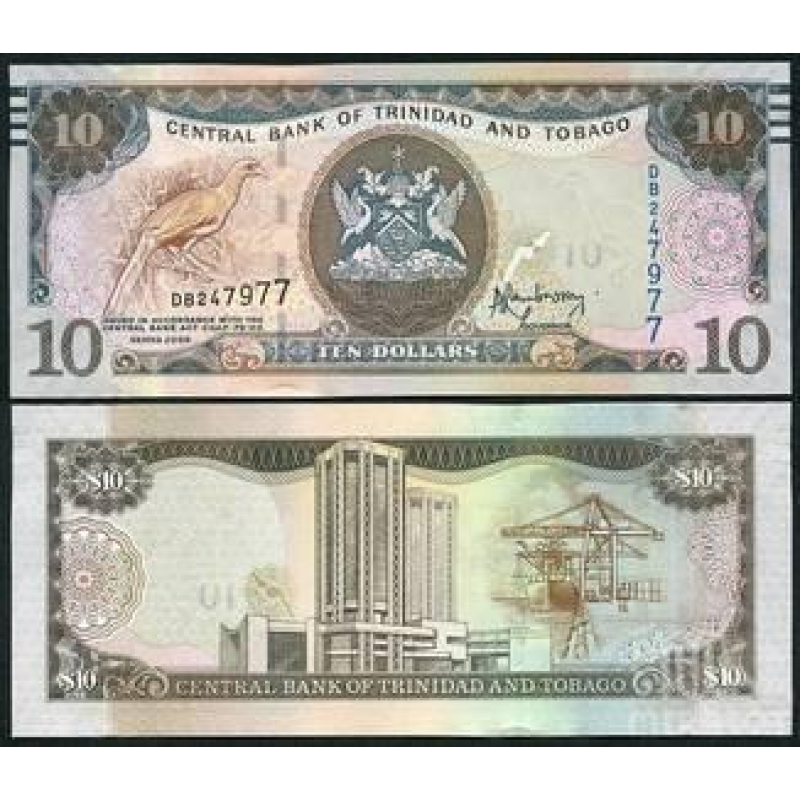 Тринідад і Тобаго 10 доларів 2006 (2015) P55 UNC Тринідад і Тобаго 10 доларів 2006 (2015) P55 UNC