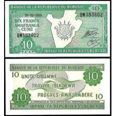 Бурунді/Burundi 10 Francs 2005 Pick 33e UNC