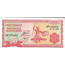 Бурунді/Burundi 20 Francs 2005 Pick 27 UNC