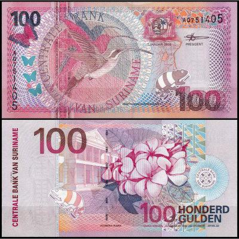 Сурінам/Suriname 100 Gulden 2000 Pick 149 UNC Сурінам/Suriname 100 Gulden 2000 Pick 149 UNC