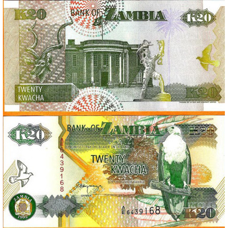 Замбія / Zambia 20 Kwacha 1992 UNC Замбія / Zambia 20 Kwacha 1992 UNC