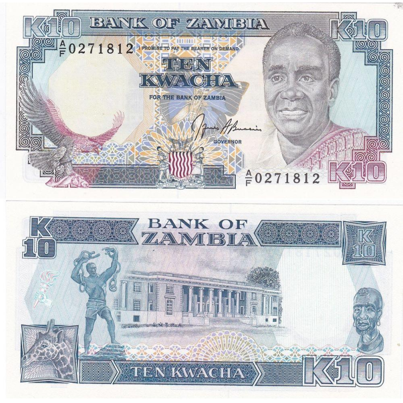 Zambia Замбія 10 Kwacha 1991 Pick 31b UNC Zambia Замбія 10 Kwacha 1991 Pick 31b UNC
