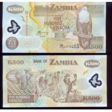 Замбія/ Zambia 500 Kwacha 2005 Pick43d Plastic UNC