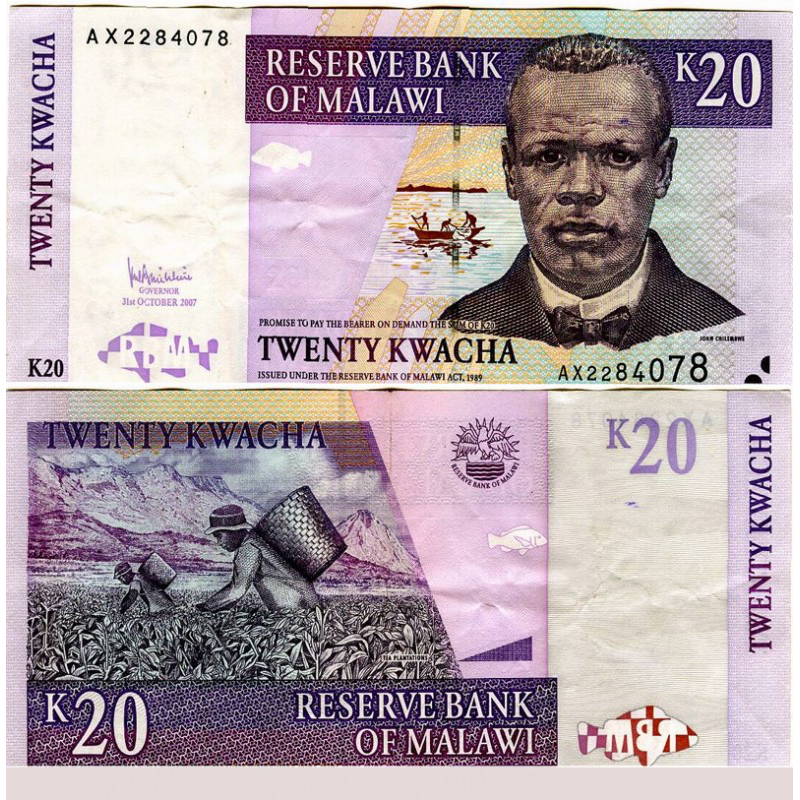 Малаві/Malawi 20 Kwacha 2006 Pick 52c UNC Малаві/Malawi 20 Kwacha 2006 Pick 52c UNC