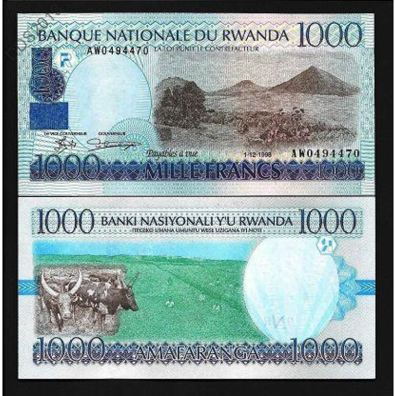 Руанда / Rwanda 1000 francs 1998 Pick 27 UNC Руанда / Rwanda 1000 francs 1998 Pick 27 UNC