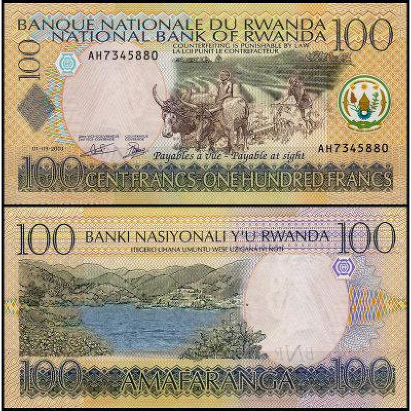 Руанда/Rwanda 100 Francs 2003 Pick 29 UNC Руанда/Rwanda 100 Francs 2003 Pick 29 UNC