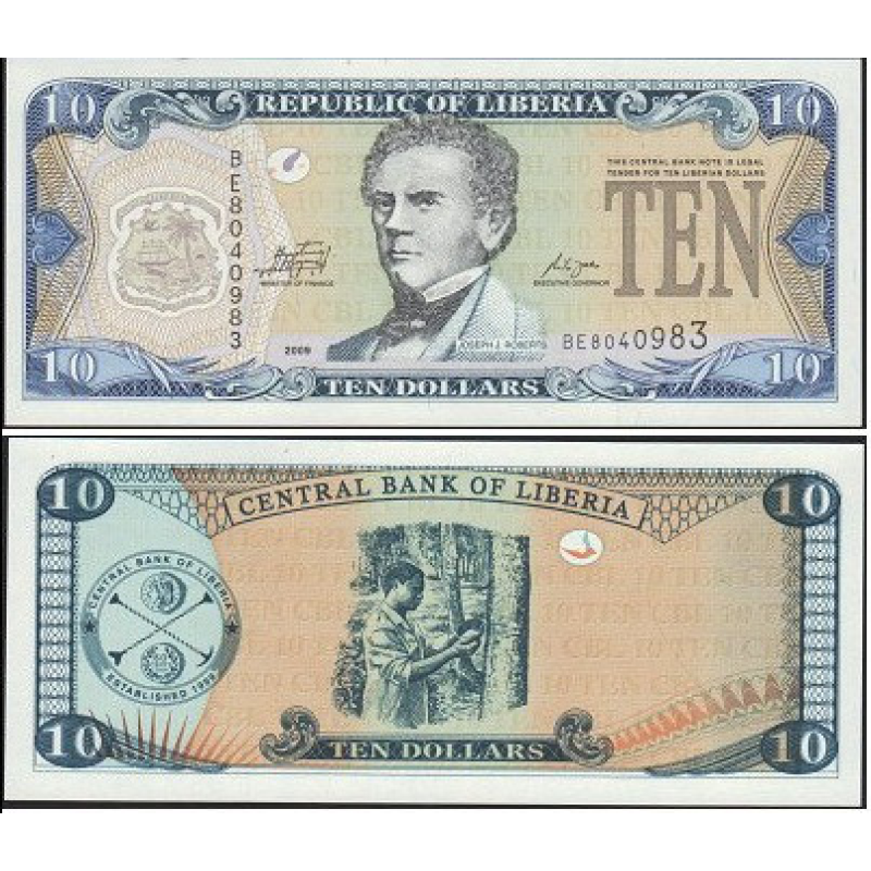 Liberia Ліберія-10 Dollars 2011 P-27 UNC