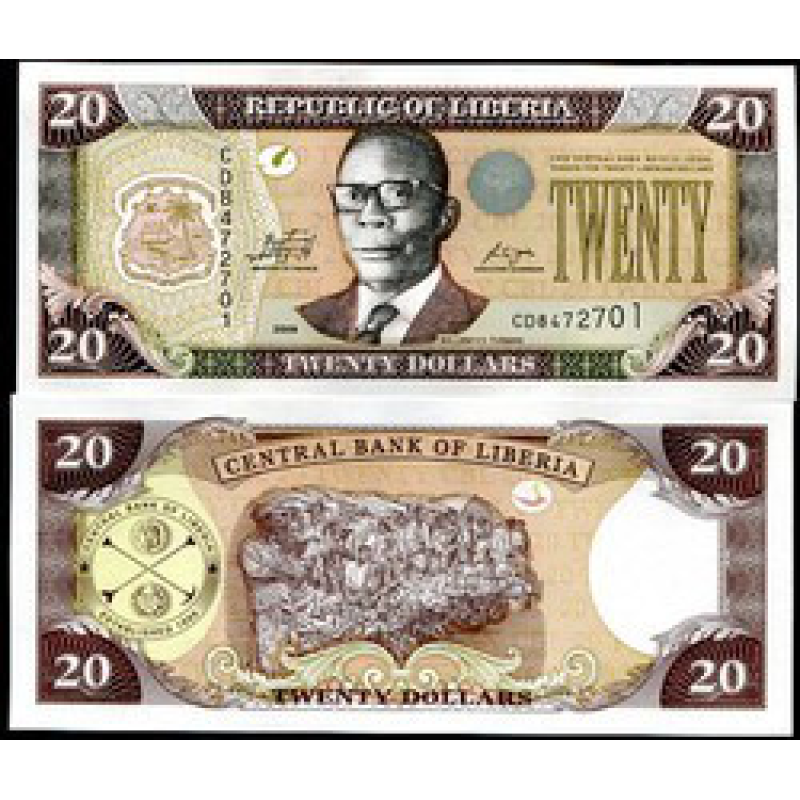 Ліберія / Liberia 20 dollars 2009 Pick 28e UNC Ліберія / Liberia 20 dollars 2009 Pick 28e UNC