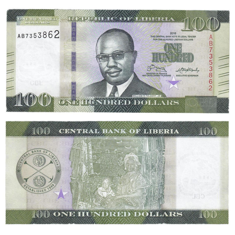 Ліберія / Liberia 100 dollars 2016 Pick NEW UNC Ліберія / Liberia 100 dollars 2016 Pick NEW UNC