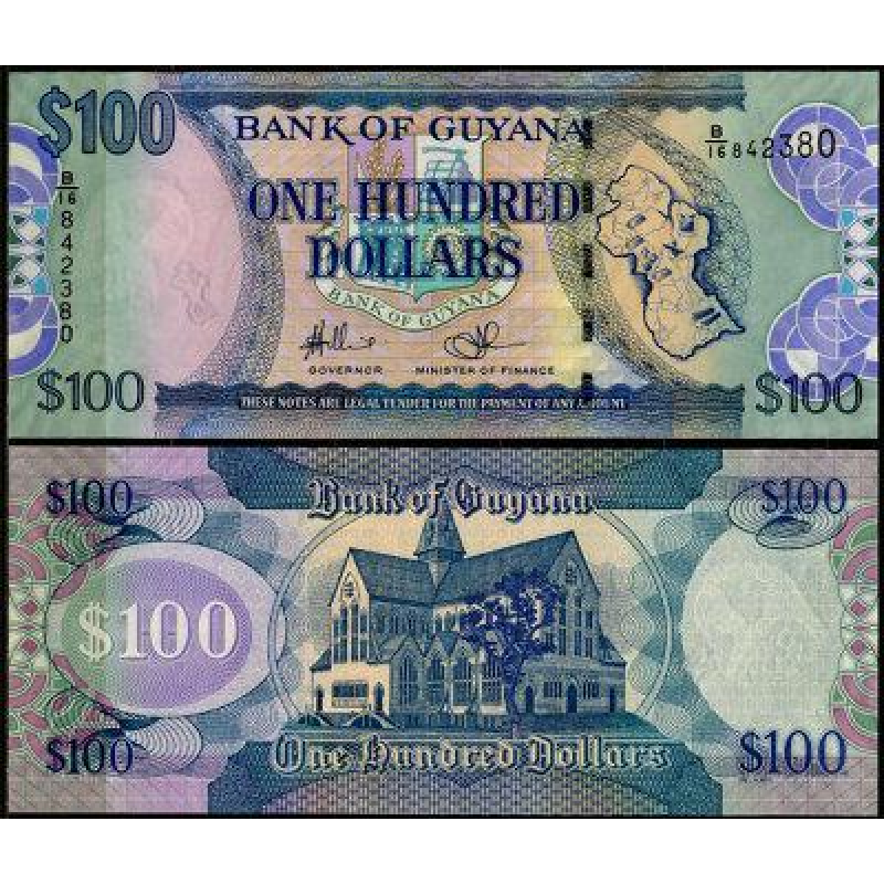Гайана / Guyana 100 Dollars (1999) Pick 31 UNC Гайана / Guyana 100 Dollars (1999) Pick 31 UNC