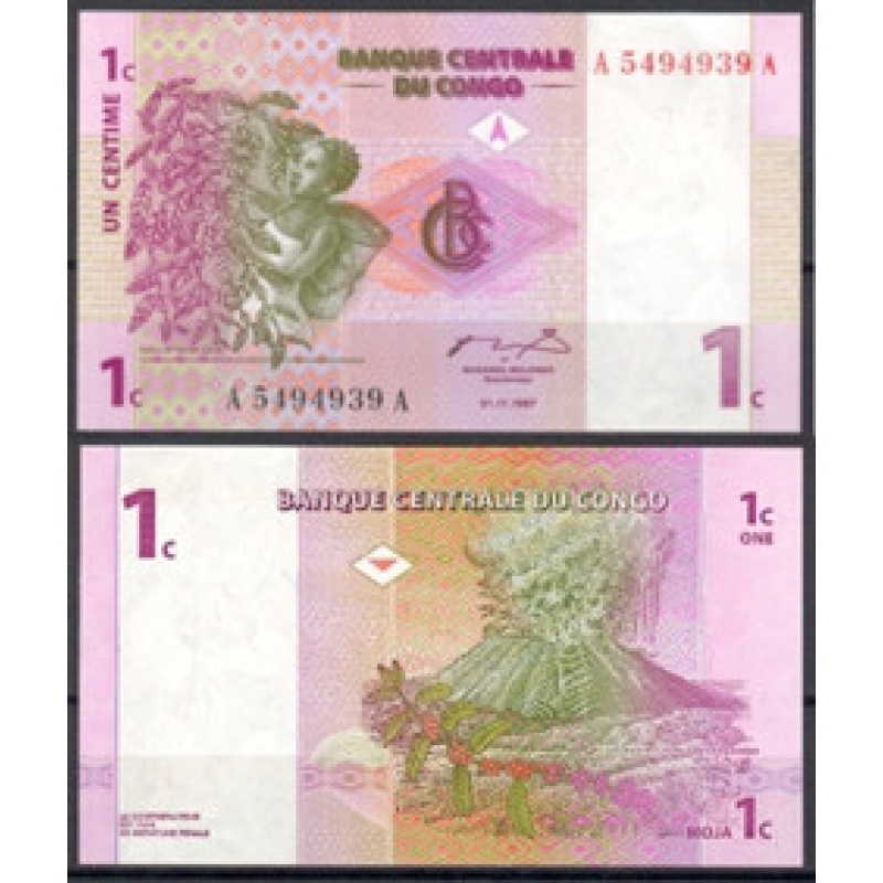Конго Д. Рес/Congo D. Rep 1 Centime 1997 P80 UNC Конго Д. Рес/Congo D. Rep 1 Centime 1997 P80 UNC