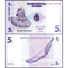 Конго Д. Рес/Congo D. Rep 5 Centimes 1997 P81 UNC