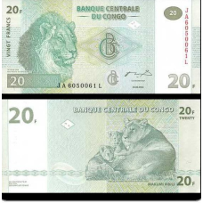 Конго Д. Рес/Congo D. Rep 20 Francs 2003 P94A UNC
