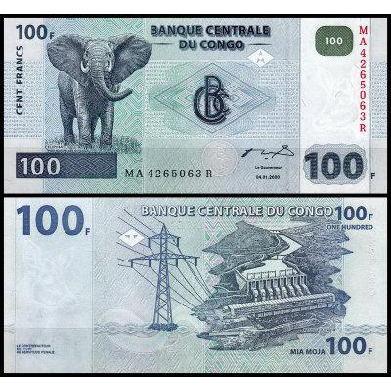 Конго / Congo 100 francs 2007 Pick 98a UNC Конго / Congo 100 francs 2007 Pick 98a UNC