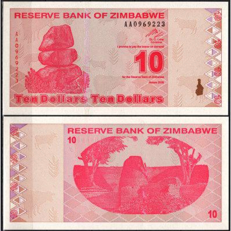 Зімбабве/Zimbabwe 10 Dollars 2009 Pick 94 UNC Зімбабве/Zimbabwe 10 Dollars 2009 Pick 94 UNC