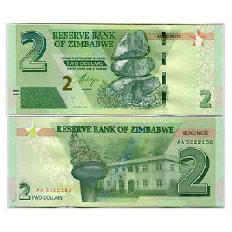 Зімбабве / Zimbabwe 2 Dollars 2016(2017) Pick NEW UNC Зімбабве / Zimbabwe 2 Dollars 2016(2017) Pick NEW UNC