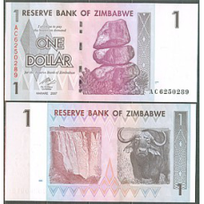 ЗІМБАБВЕ 1 долар 2007р. UNC