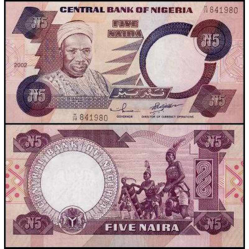Nigeria Нігерія - 5 Naira 2002 UNC Pick 24g Nigeria Нігерія - 5 Naira 2002 UNC Pick 24g
