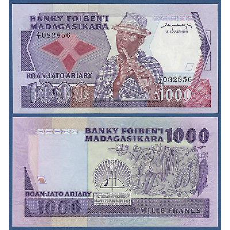 Мадагаскар/Madagascar 1000 Francs (1983-87) P68a Мадагаскар/Madagascar 1000 Francs (1983-87) P68a