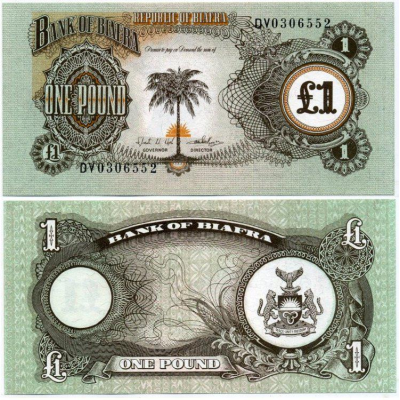 Біафра / Biafra 1 Pound (1968-69) Pick 5a UNC Біафра / Biafra 1 Pound (1968-69) Pick 5a UNC