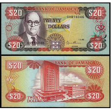 Jamaica Ямайка - 20 Dollars 1995 UNC P. 72e