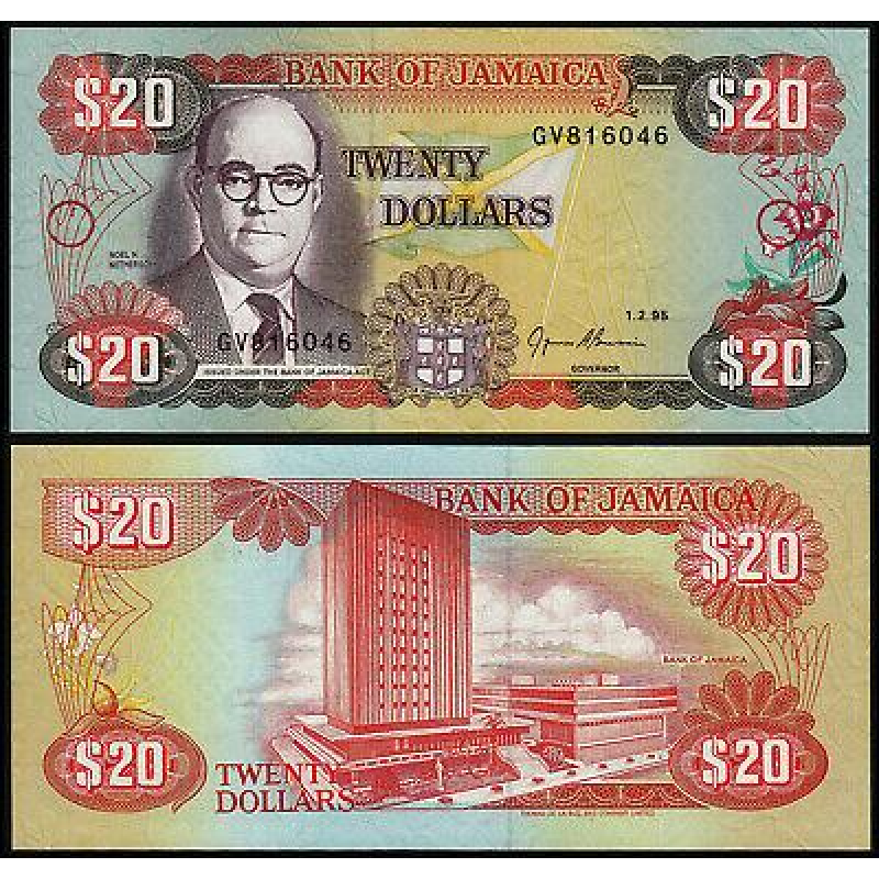 Jamaica Ямайка - 20 Dollars 1995 UNC P. 72e Jamaica Ямайка - 20 Dollars 1995 UNC P. 72e