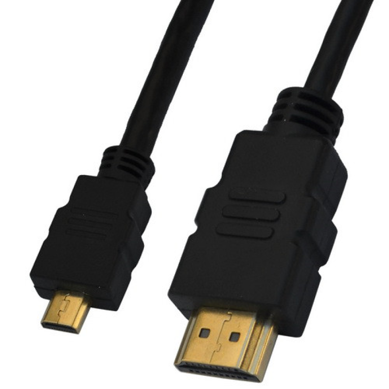 Шнур HDMI (штекер HDMI штекер micro HDMI), v.1.4, “позолочений“, діам.- 4,5 мм, 1,5 м (в блістері), COMP