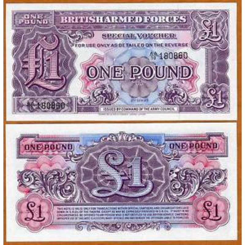 British Armed Forces Британська Армія - 1 Pound 1948 2nd series M22a UNC British Armed Forces Британська Армія - 1 Pound 1948 2nd series M22a UNC
