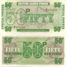 British Armed Forces Британська Армія 50 пенсів військові гроші UNC