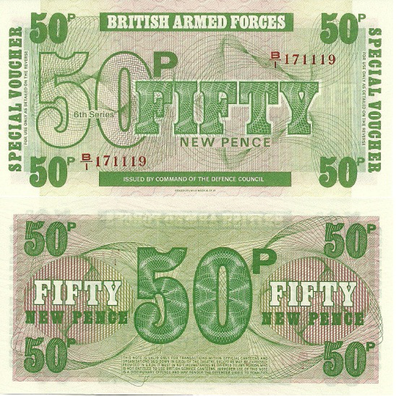 British Armed Forces Британська Армія 50 пенсів військові гроші UNC British Armed Forces Британська Армія 50 пенсів військові гроші UNC