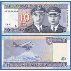Литва / Lithuania 10 litu 2007 Pick 68 UNC