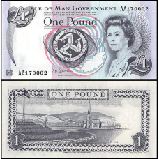 Острів Мен / Isle of Man 1 Pound 1983 Pick 40d DIAMOND