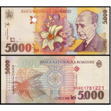 Румунія/Romania 5000 Lei 1998 Pick 107 UNC