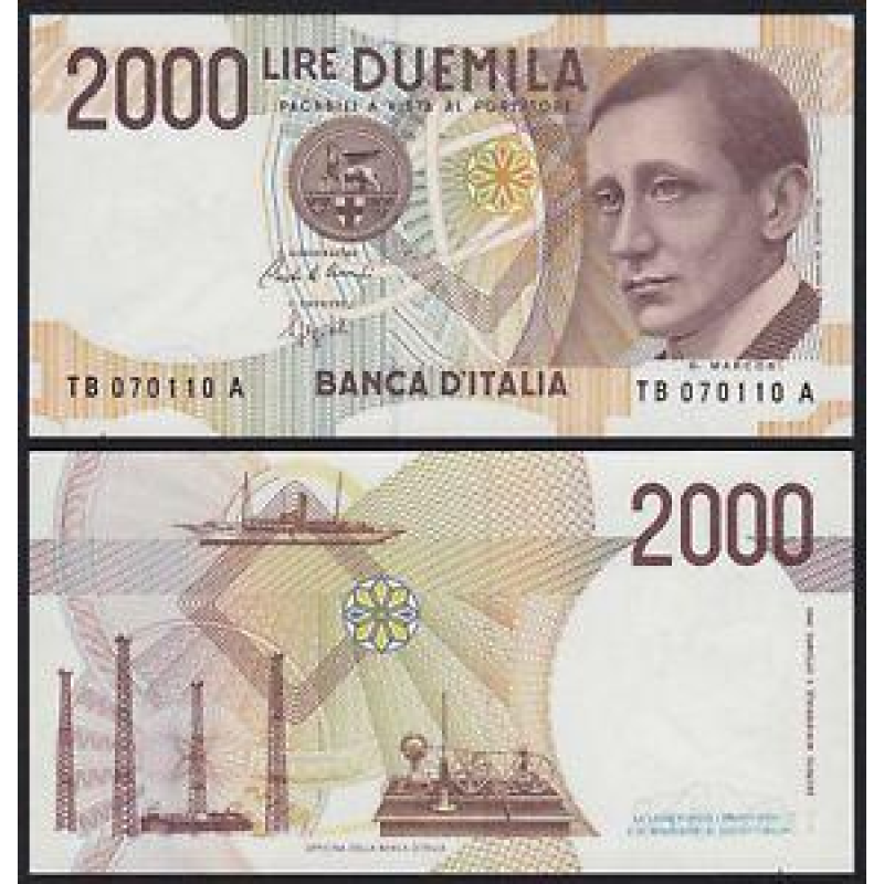 Італія / Italy 2000 Lire 1990 Pick 115 UNC Італія / Italy 2000 Lire 1990 Pick 115 UNC